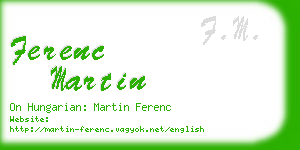 ferenc martin business card